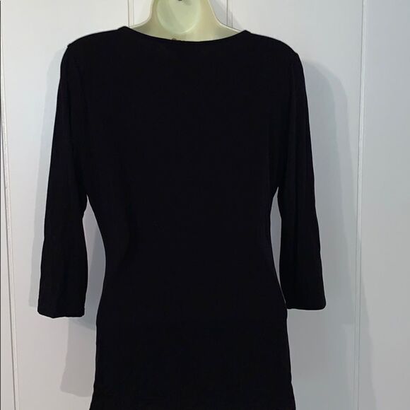 WHBM black knit top with “studded” neck - Picture 5 of 8